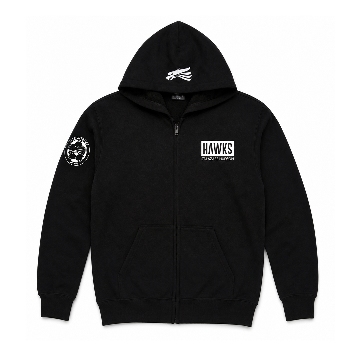 Hawks Full Zip Hoodie in Black