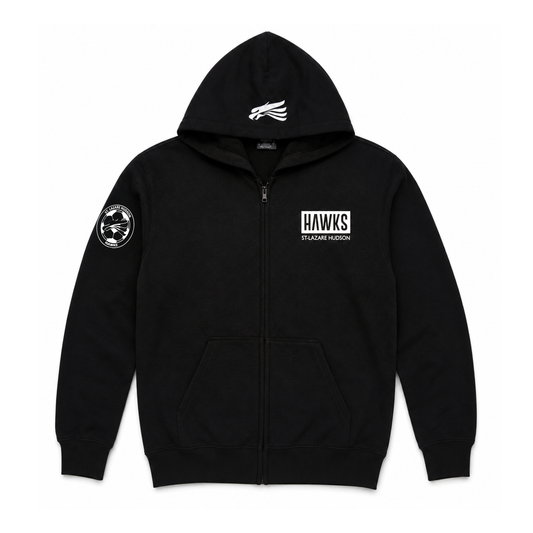 Hawks Full Zip Hoodie in Black